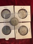 Greece 20 Drachmai 1960 Lot Of 5 Circulated Coins   1 Oz Silver