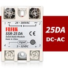 2pc Ssr-25da Solid State Relay Module 25a 250v  Dc 3-32v Input Ac 24-380v Output