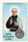 Saint St  Maximilian Kolbe With Medal   Prayer - Plastic Coated Holy Card