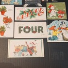 Vintage Used Christmas Greeting Cards Lot  Santa Snowman Candles Glitter
