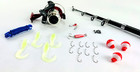 33 Pc Fishing Kit Telescoping Rod Pole Spinning Reel Hooks Sinkers Lures Bobbers