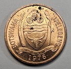 1976 Botswana 5 Five Thebe - Botswanan - Bronze - World Coin - African