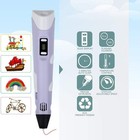     3d Printing Pen Set 3d Drawing Pen With Led Display 12 Color Filament Kid Gift