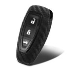 Key Fob Case Carbon Fiber Pattern Type-b 3 Button Fdb Carbon Fiber Black  1 Pc 