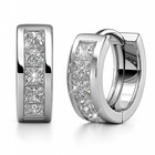 Hoop Earrings Gold silver Plated With Cubic Zirconia Fashion Jewelry Unisex  Men