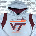 Virginia Tech Hokies Hoodie Men Medium Gray Nike Dri Fit Sweatshirt Performance