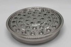 Vtg Set Metal Communion Tray With Slots   Lid And 12 Mini Glass Cups Eucharist