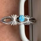 Vintage Nellie Tso Navajo Sterling Silver Sandcast Turquoise Cuff Bracelet 22g