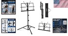 Sheet Music Stand Adjustable Heavy Duty Tripod Steel Black 1 6 Lbs Folding