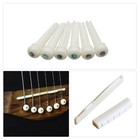 6 String Acoustic Guitar Bone Bridge Pins With Saddle And Nut Abs
