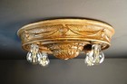 Antique Gilded Plaster Ceiling Medallion 4 Bulb Light Fixture - 18 