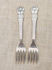 Vintage Pair 1989 Kermit The Frog Baby Toddler Forks Remco Stainless 4 5 