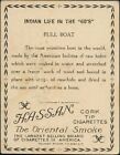 1910 Hassan T73 Indian Life In The 60 s  the Bull Boat    Cigarette Tobacco Card
