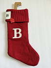 New Wondershop Initial Monogram Knit 19  Christmas Stocking Red Letters