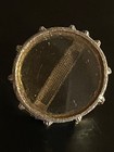 Vtg Signed Fpd Usa Green Silver Tone Snare Drum Lapel Pin Music Band Percussion