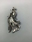 Vintage Peacock Brooch With Rhinestones  2 5 Inches In Length 