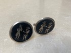 Vintage Sterling Silver Round Cuff Links Spanish Conquistadors Or Medieval  