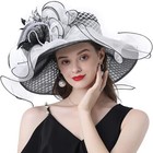 Kentucky Derby Hat Flounce Cocktail Tea Party Bridal Dress Church Feathers Hats
