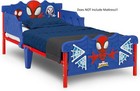 Toddler Boys 3d Spiderman Bed Frame Blue Red With Headboard   Safety Guardrails