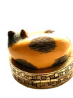 1985 Estee Lauder Sleeping Cat Solid Perfume Compact Cinnabar Empty