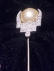 Rare Edwardian Art Deco Hat Pin 3 Inch  Large Pearl  Pre 1900s unknown Materials
