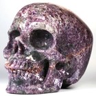 5 0  Lepidolite  carved Crystal Skull  Super Realistic  Crystal Healing