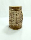 Ceramic Deer Hunting Beer Stein Mug Raised Relief Woodland Stag Tree Handle