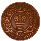 Nova Scotia  Canada  1861 One Cent - Scarce  High Grade  Semi-key  Date