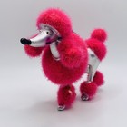 Bright Pink Poodle Dog Christmas Holiday Ornament Blown Glass Puppy 5  Tall