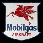Porcelian Mobiloil Aircraft Enamel Sign Size 36x36 Inches Double Sided