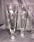 Set Of 4 Sasaki Wheat Smooth Side Hand Blown Crystal Pilsner Glasses