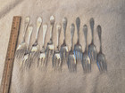 Van Dyke International Sterling Silver 12 Salad Forks 6 3 8  Applied H Mono