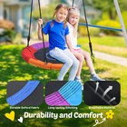 440lbs 3 In 1 Outdoor Swing Set Metal Playset For Kids With 2 Swings Heavy-duty
