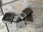 Lot Of 4 Vintage Antique Decor Master Padlocks Locks No Key Old Usa Linked