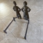 Fireplace Andirons Vintage Antique Brass