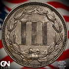 1865 3 Cent Nickel Piece A1864