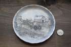 Vtg Wendell August Forge Aluminum Coaster Small Dish Amish Farm Horse Buggy 4 5 