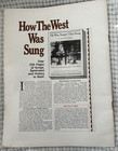 Vintage Sheet Music Magazine February 1988 Songs Of The American Cowboy Songbook