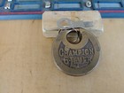 Antique vintage Miller Champion 6 Lever Push Key Pancake Padlock W key 672 