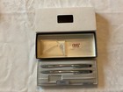 Vintage 1982 Cross Lustrous Chrome Ball Point Pen   Pencil Set Nib Cross 3501
