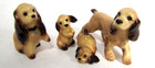 Cocker Spaniels   2 Puppies Hagen Renaker H r Figurines 4 Piece Set Excellent