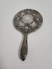 Vintage Vanity Hand Mirror Silver-plated - 6 25   Weight 7 1 Oz 