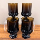 Franciscan Tiffin Madeira Amber Glass Goblets Set Of 4 Vtg Mid Century Modern