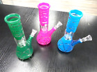      8  Art Colored Glass Water Pipe With Percolator      Cool Straight Neck Bongs