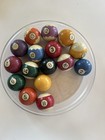Antique Billiard Clay Zig Zag Pool Set Mixed