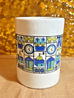 Vintage Holt Howard Utensil Holder Vessel - Mcm Blues   Greens Mod retro
