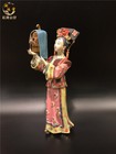 12  China Belle Women Play Bird Statue Wucai Porcelain Pottery Classical Beauty