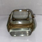 Antique French Gilt Brass Beveled Glass Jewel Box late 19th Century