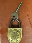Vintage Solid Brass Safety Padlock With Working Key