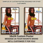 Sexy Pinup Girl Custom Alcohol Poster Any Beer Whiskey Tequila Vodka Brand   392
